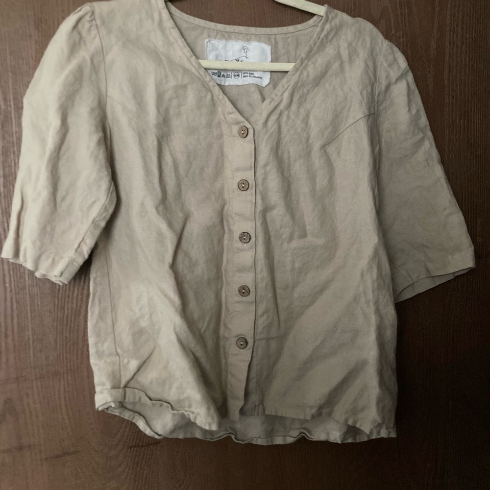 Not perfect linen isla shirt in oat milk - Picture 2 of 3